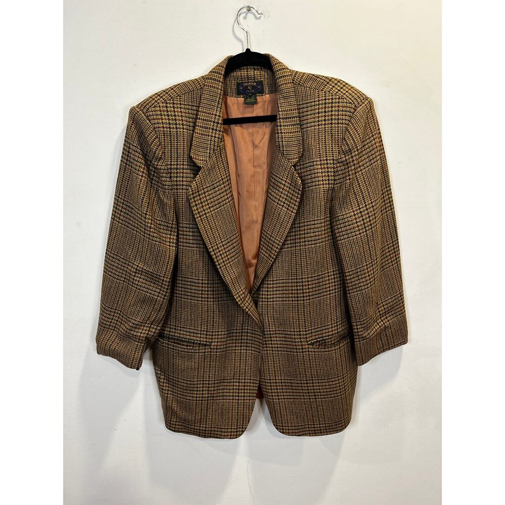 Houndstooth Academia Blazer 3/4 Sleeve  - Size 14